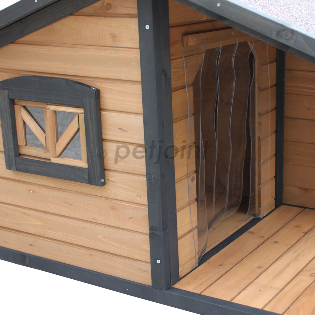 Small Dog House With Balcony Outdoor Pet Kennel Jack Russell - PetJoint