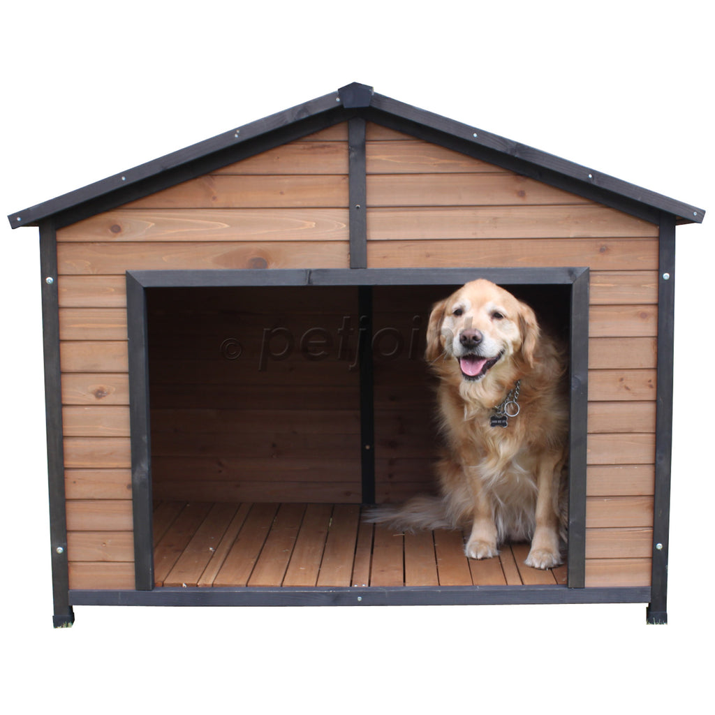XXL Double Dog Twin Door Extra Large Two Pet Kennel Wooden House - PetJoint