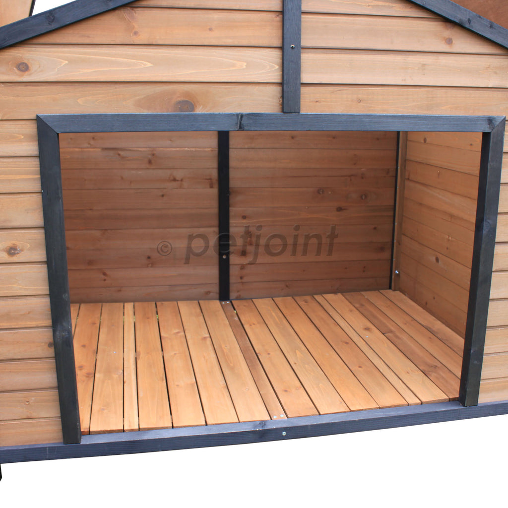 XXL Double Dog Twin Door Extra Large Two Pet Kennel Wooden House - PetJoint