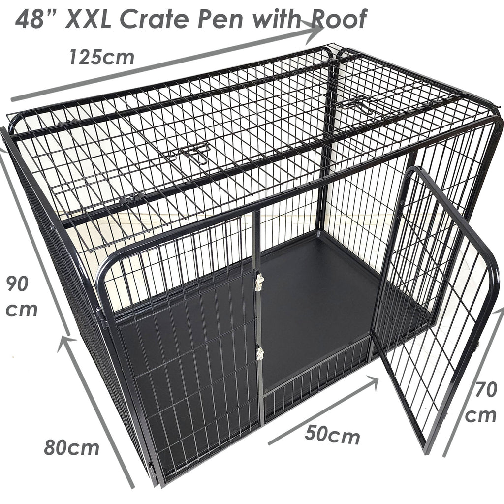 48" XXL HeavyDuty Pet Crate Whelping Box Pen with Roof PetJoint