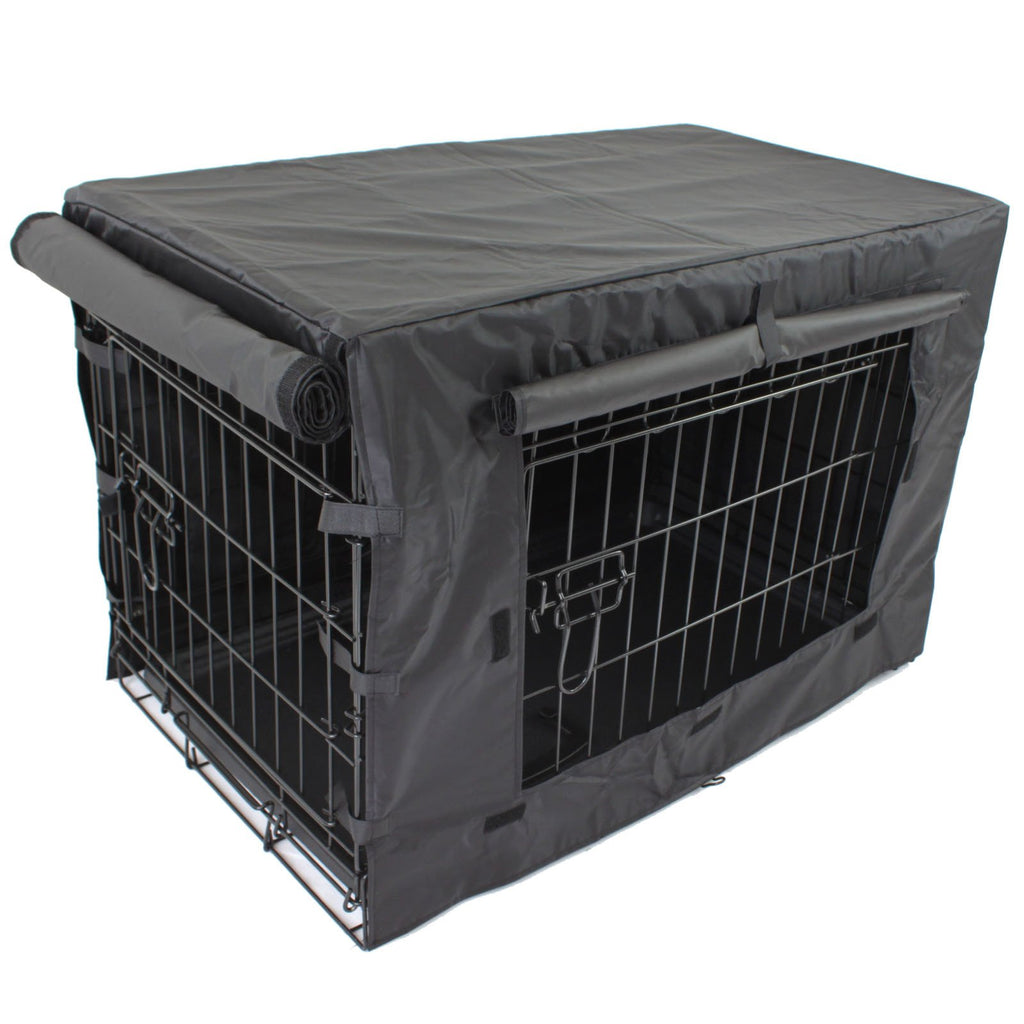 Metal Dog Crate + Waterproof Cover -Kitten Cat Rabbit Hamster Pet Cage - PetJoint