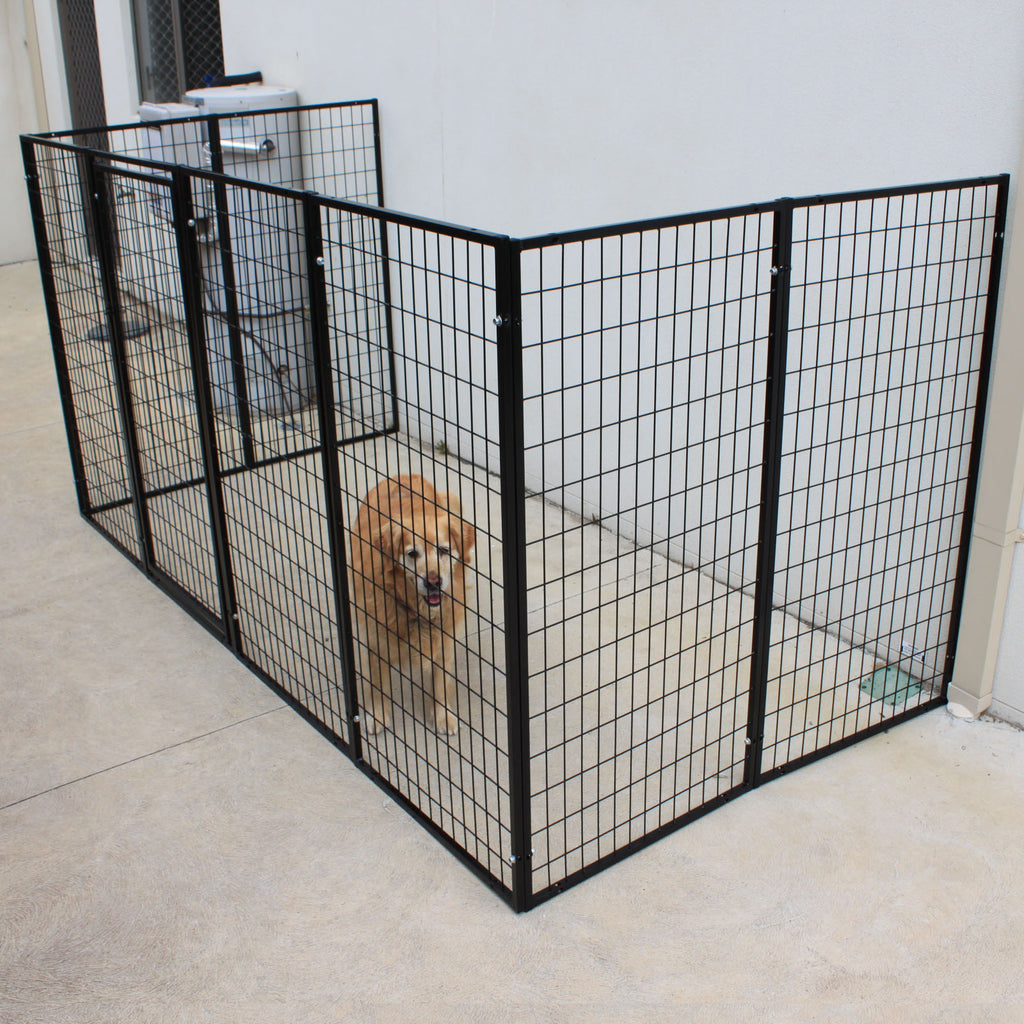 Dog Fence 8 Super Heavyduty Fencing Panels Wall Attachable - PetJoint
