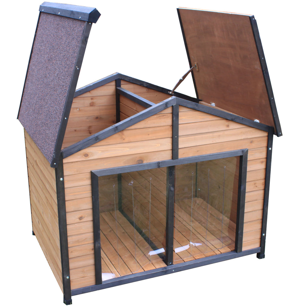 XXL Double Dog Twin Door Extra Large Two Pet Kennel Wooden House - PetJoint