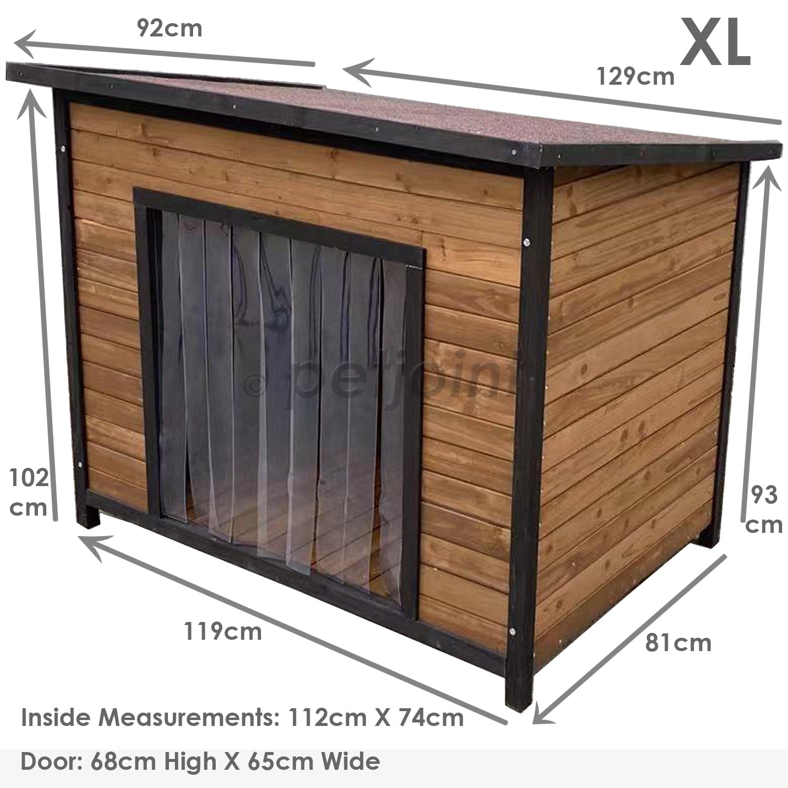 View of Extra Large Wooden Kennel + 42