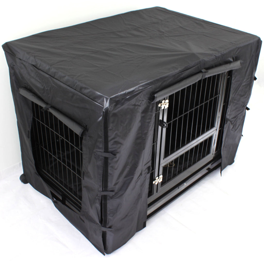 HeavyDuty Metal Pet Crate + Waterproof Polyester Cover – Dog Cat House - PetJoint