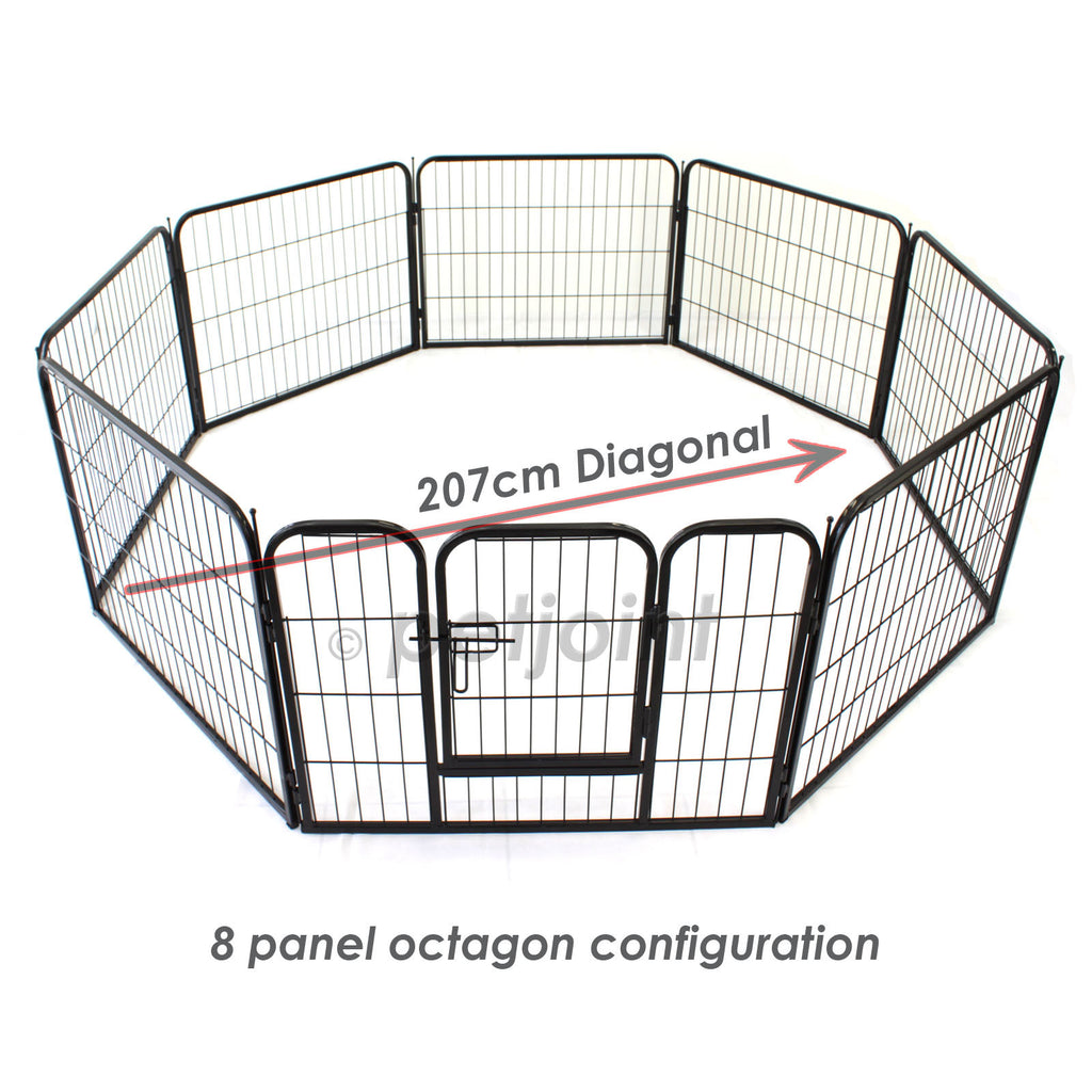 8 Panel Large Pet Puppy Dog Play Pen Exercise Cage Fence Heavy Duty - PetJoint