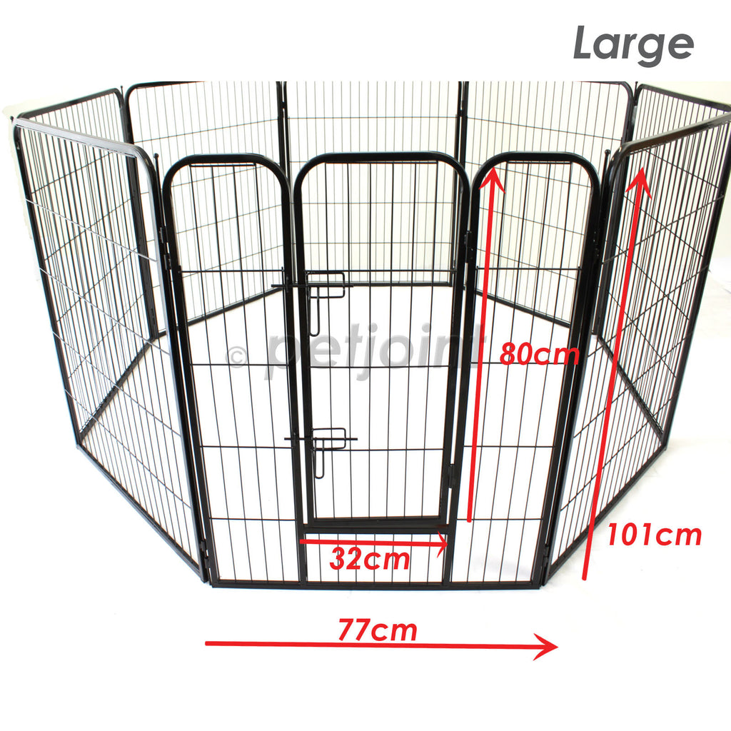 8 Panel Large Pet Puppy Dog Play Pen Exercise Cage Fence Heavy Duty - PetJoint