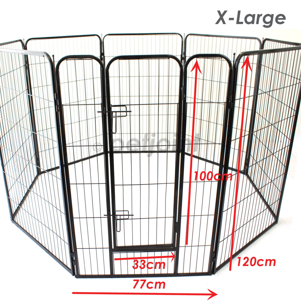 XL Extra Large Pet Enclosure Playpen Heavy Duty Fence 8 Panels / Gate - PetJoint