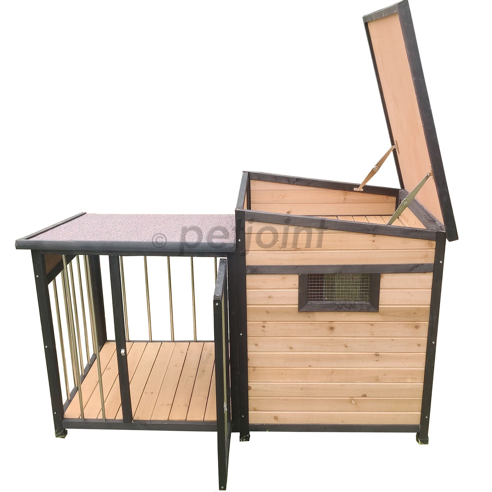 Large dog house with door clearance