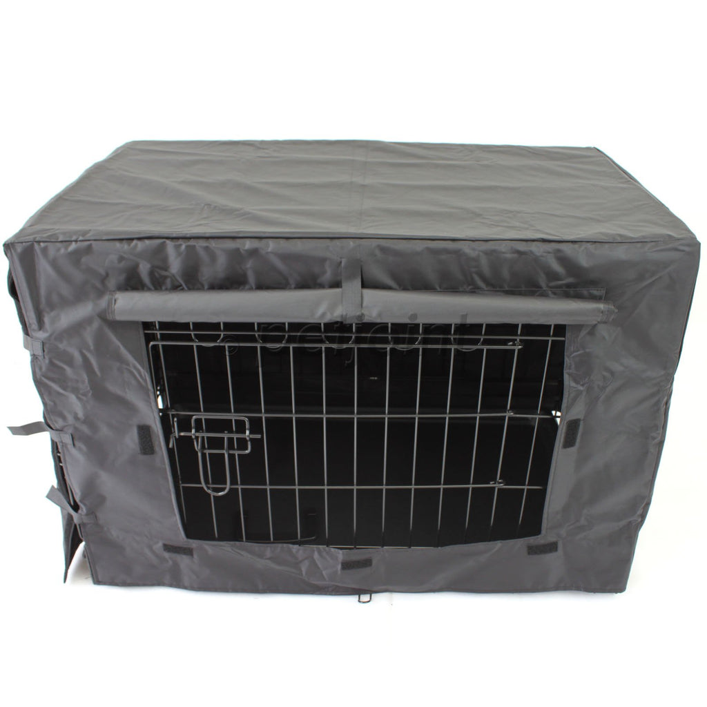 Metal Dog Crate + Waterproof Cover -Kitten Cat Rabbit Hamster Pet Cage - PetJoint