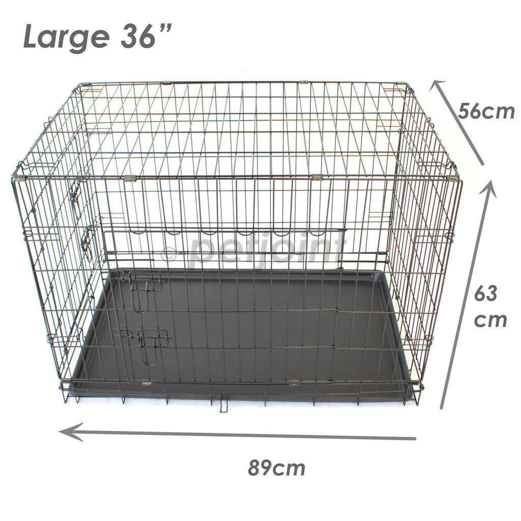 Pet Dog Crate Foldable Metal Cage Kennel Portable Pup Cat Rabbit House - PetJoint