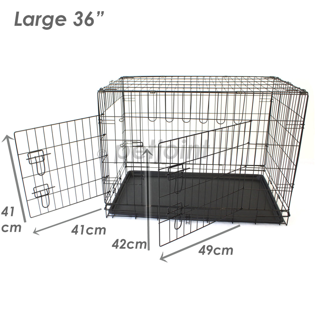 Pet Dog Crate Foldable Metal Cage Kennel Portable Pup Cat Rabbit House - PetJoint