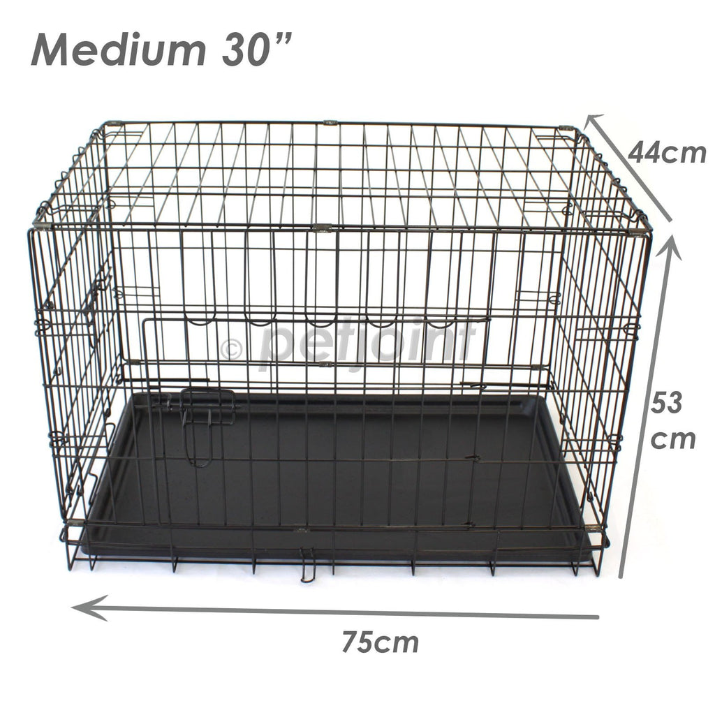 Metal Dog Crate + Waterproof Cover -Kitten Cat Rabbit Hamster Pet Cage - PetJoint