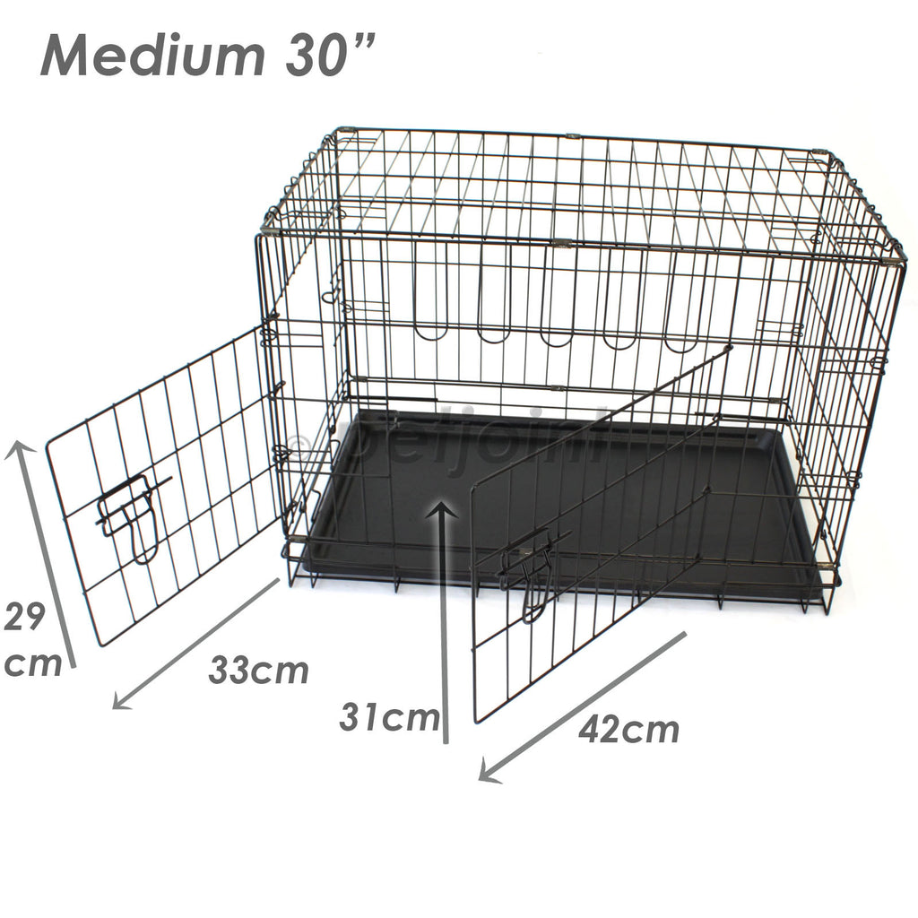 Pet Dog Crate Foldable Metal Cage Kennel Portable Pup Cat Rabbit House - PetJoint