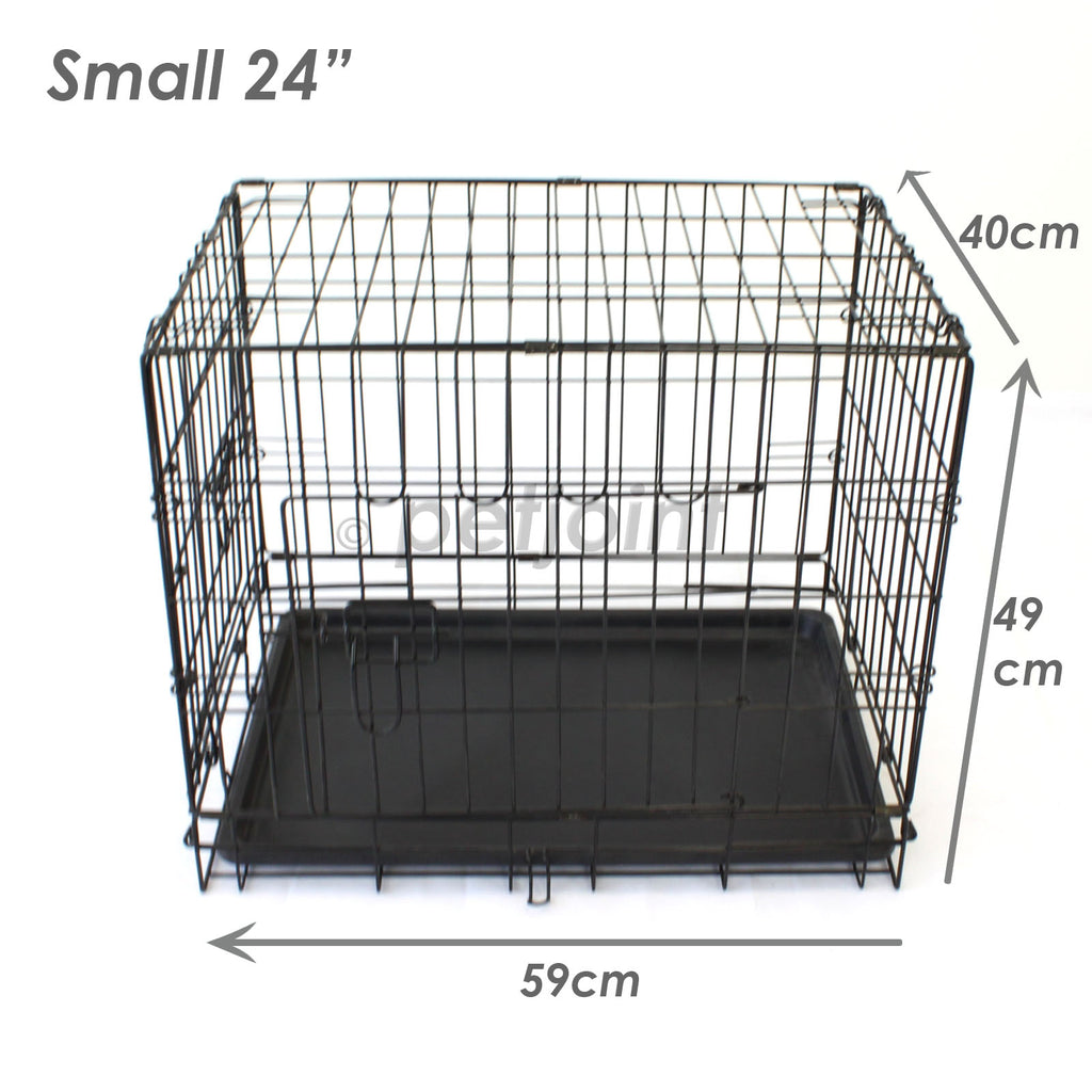 24" Small Puppy Crate Metal Cage Kennel House Training Dog Cat Pets - PetJoint