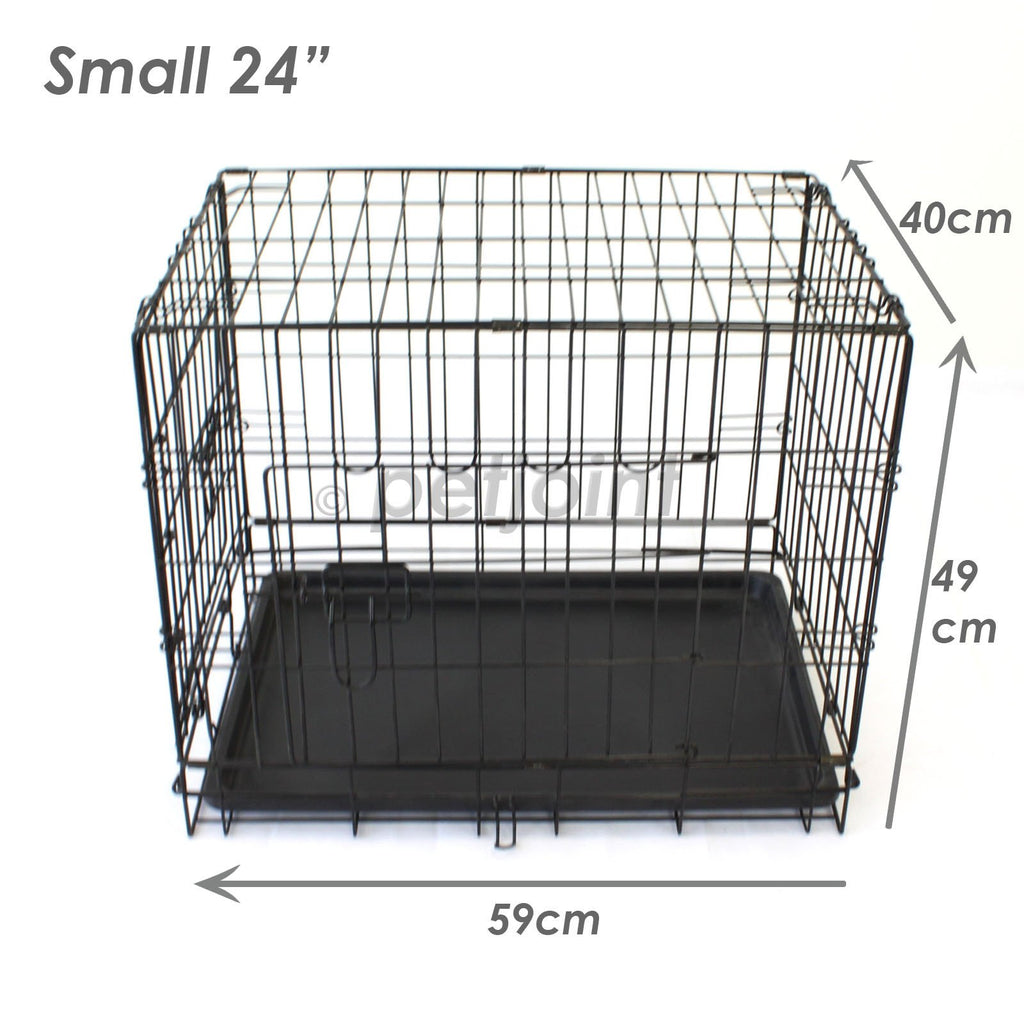 Metal Dog Crate + Waterproof Cover -Kitten Cat Rabbit Hamster Pet Cage - PetJoint