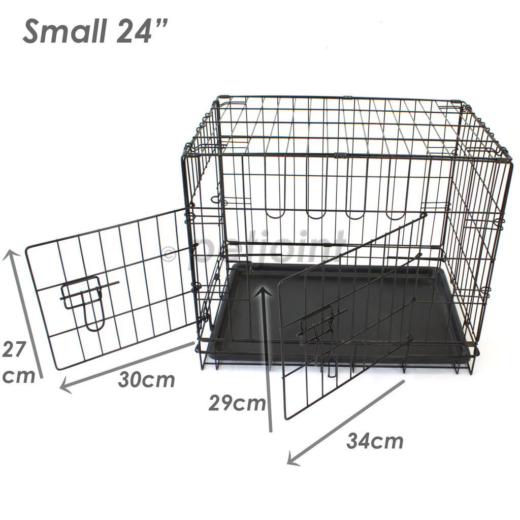 24" Small Puppy Crate Metal Cage Kennel House Training Dog Cat Pets - PetJoint