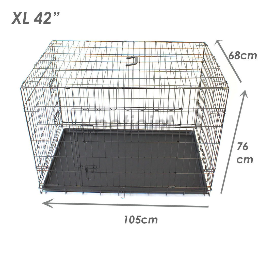 Pet Dog Crate Foldable Metal Cage Kennel Portable Pup Cat Rabbit House - PetJoint