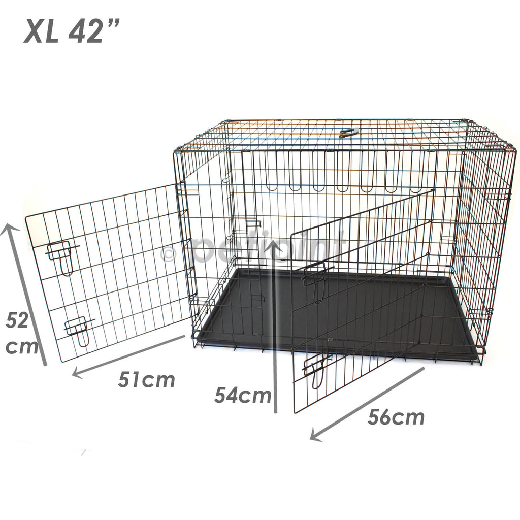 Pet Dog Crate Foldable Metal Cage Kennel Portable Pup Cat Rabbit House - PetJoint