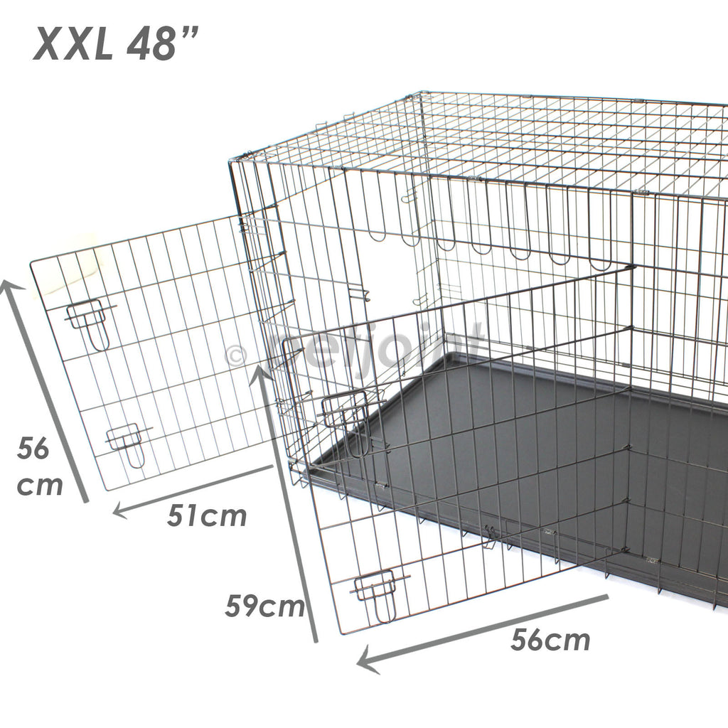 Pet Dog Crate Foldable Metal Cage Kennel Portable Pup Cat Rabbit House - PetJoint