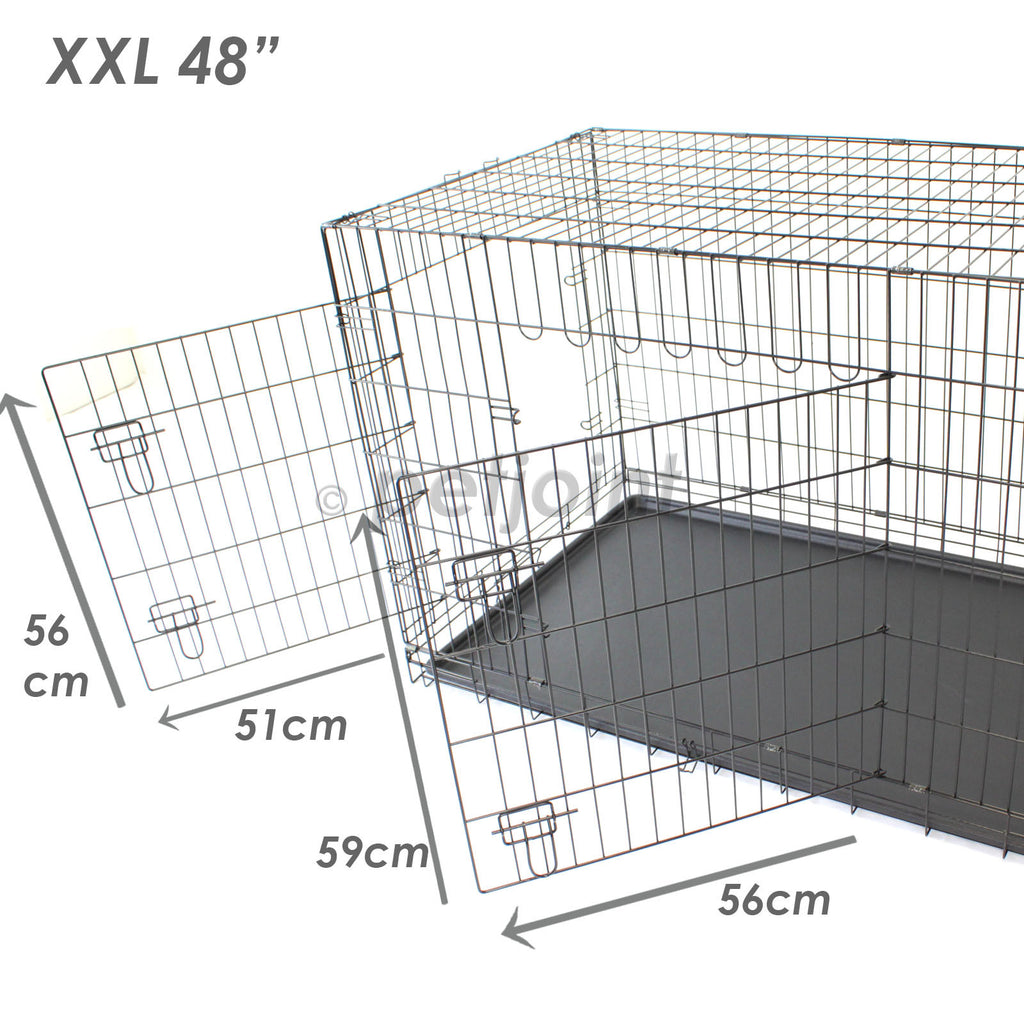 48" XXL Metal Dog Cage Crate Kennel House Training Puppy Cat Pets - PetJoint