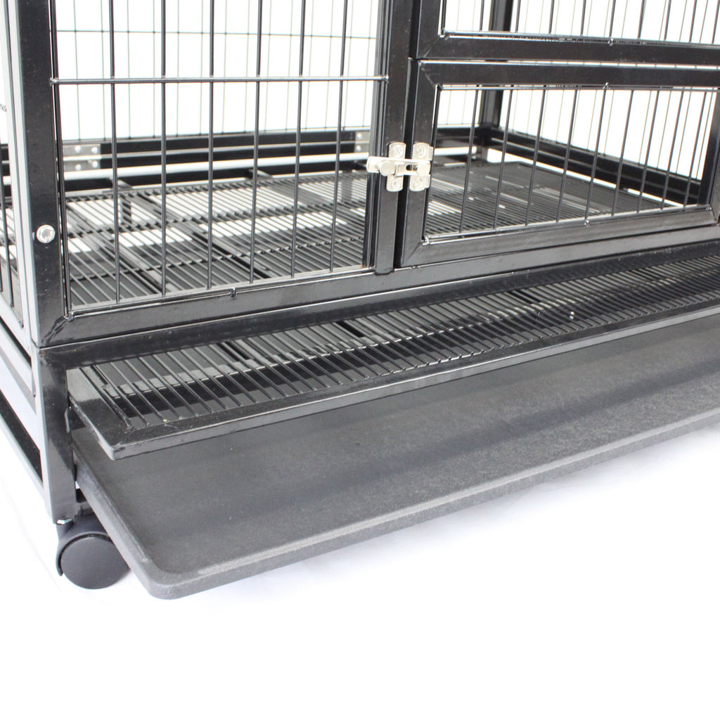 HeavyDuty Metal Pet Crate + Waterproof Polyester Cover – Dog Cat House - PetJoint