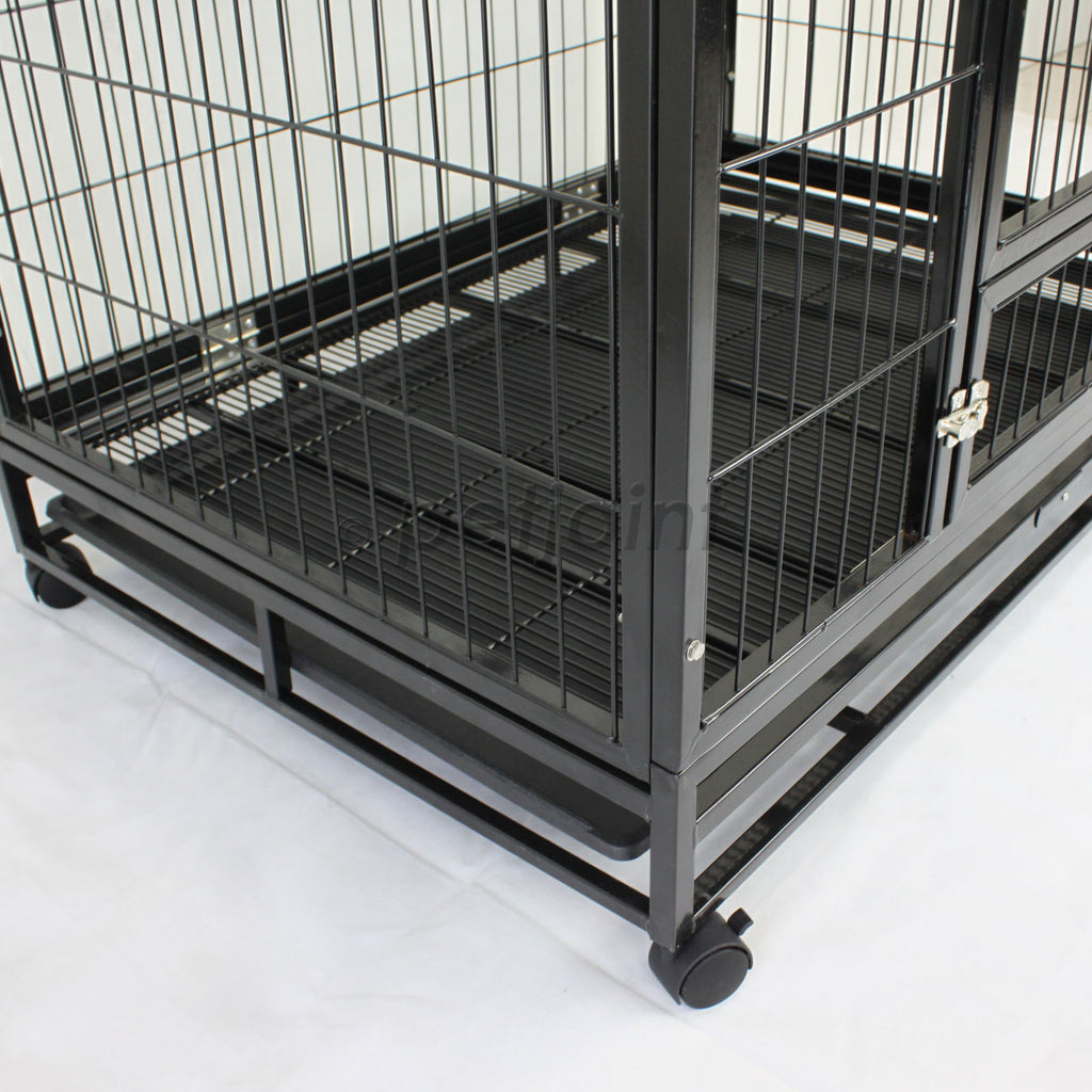 HeavyDuty Metal Pet Crate + Waterproof Polyester Cover – Dog Cat House - PetJoint
