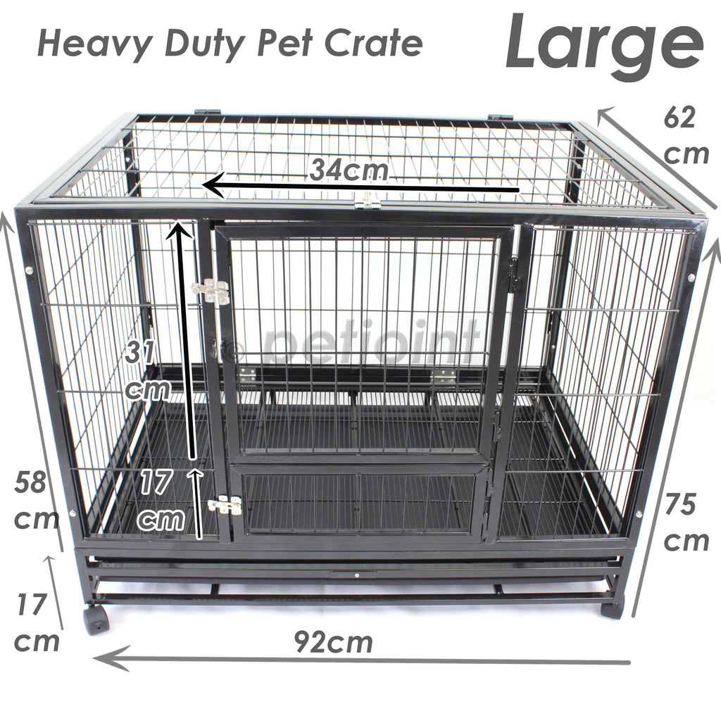 36" Large Heavy Duty Metal Pet Cage Crate Kennel House Dog Cat Kitten - PetJoint