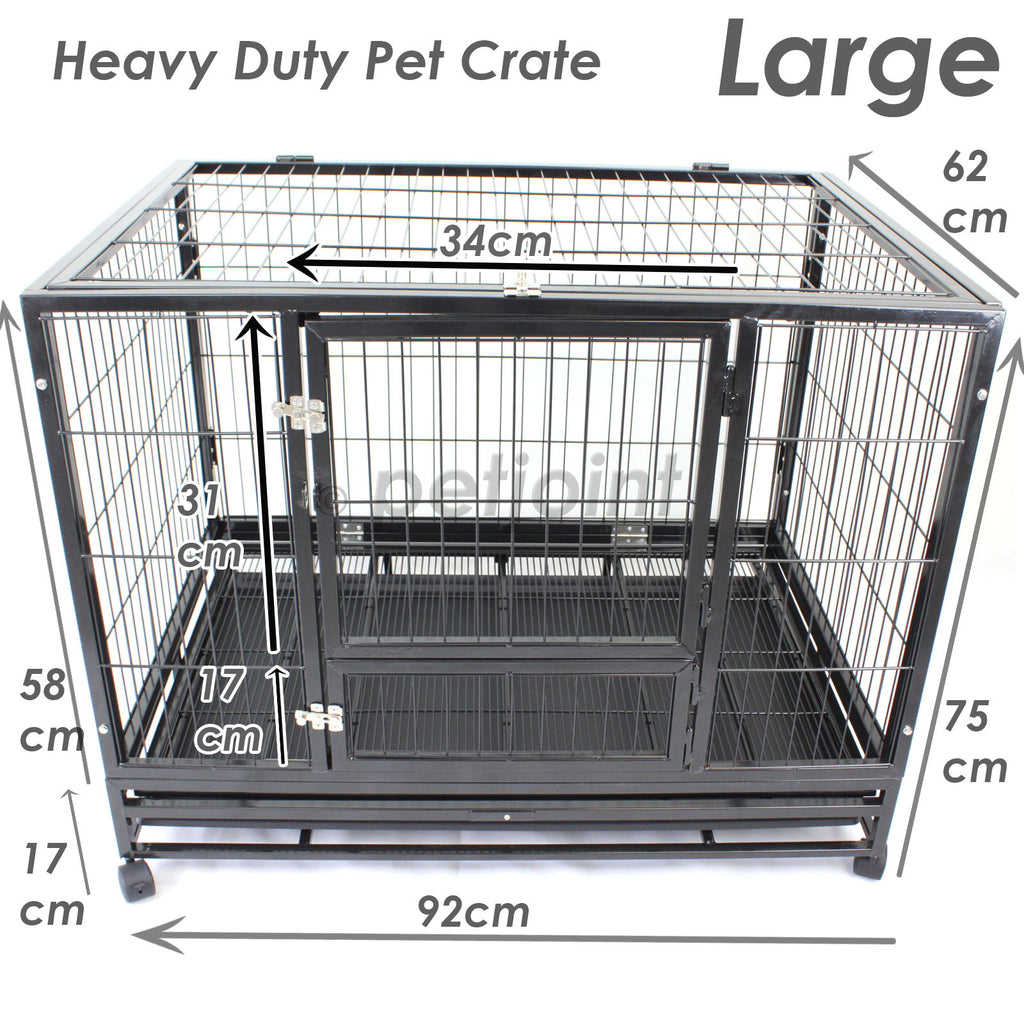 HeavyDuty Metal Pet Crate + Waterproof Polyester Cover – Dog Cat House - PetJoint