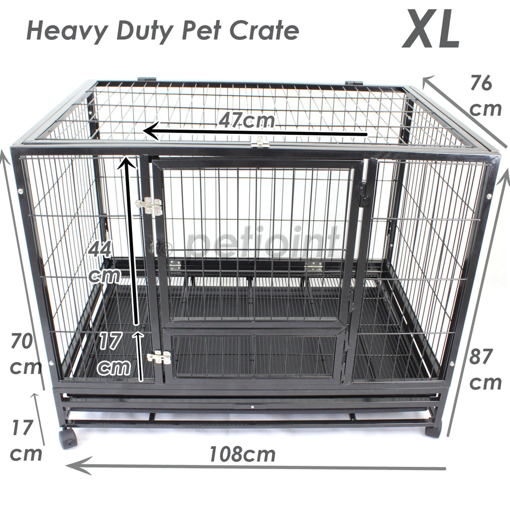 42" XL Heavy Duty Metal Pet Cage Crate Kennel Puppy Dog Cat Rabbit Pen - PetJoint