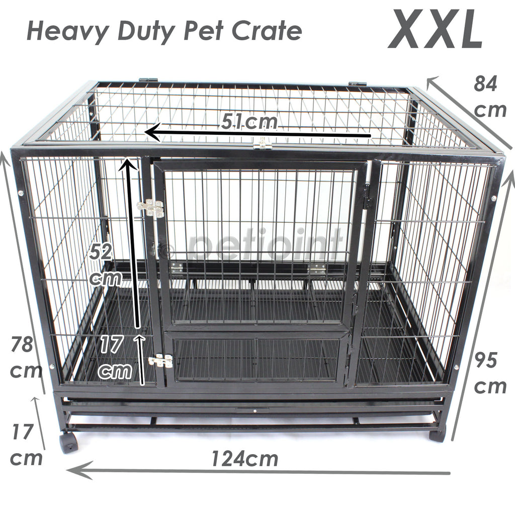 HeavyDuty Metal Pet Crate + Waterproof Polyester Cover – Dog Cat House - PetJoint