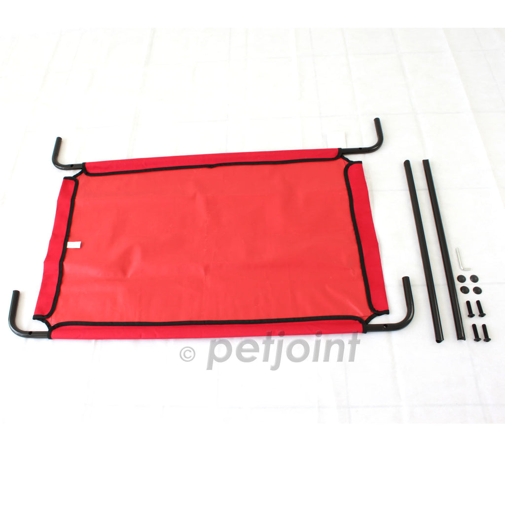 Heavy Duty Pet Dog Bed Trampoline Hammock Cat Puppy - Red Canvas - PetJoint