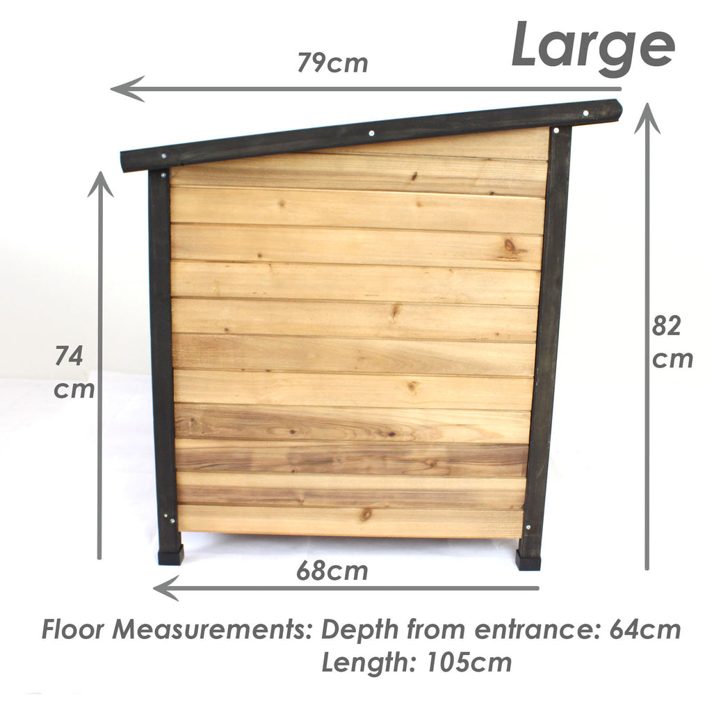 Large Wooden Pet Dog Kennel House Home - Indoor Outdoor - PetJoint