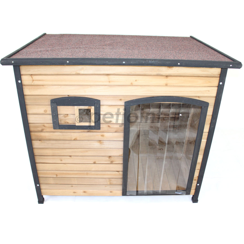 Flat Roof XXL Wooden Dog Kennel Large Greyhound German Shepherd House - PetJoint