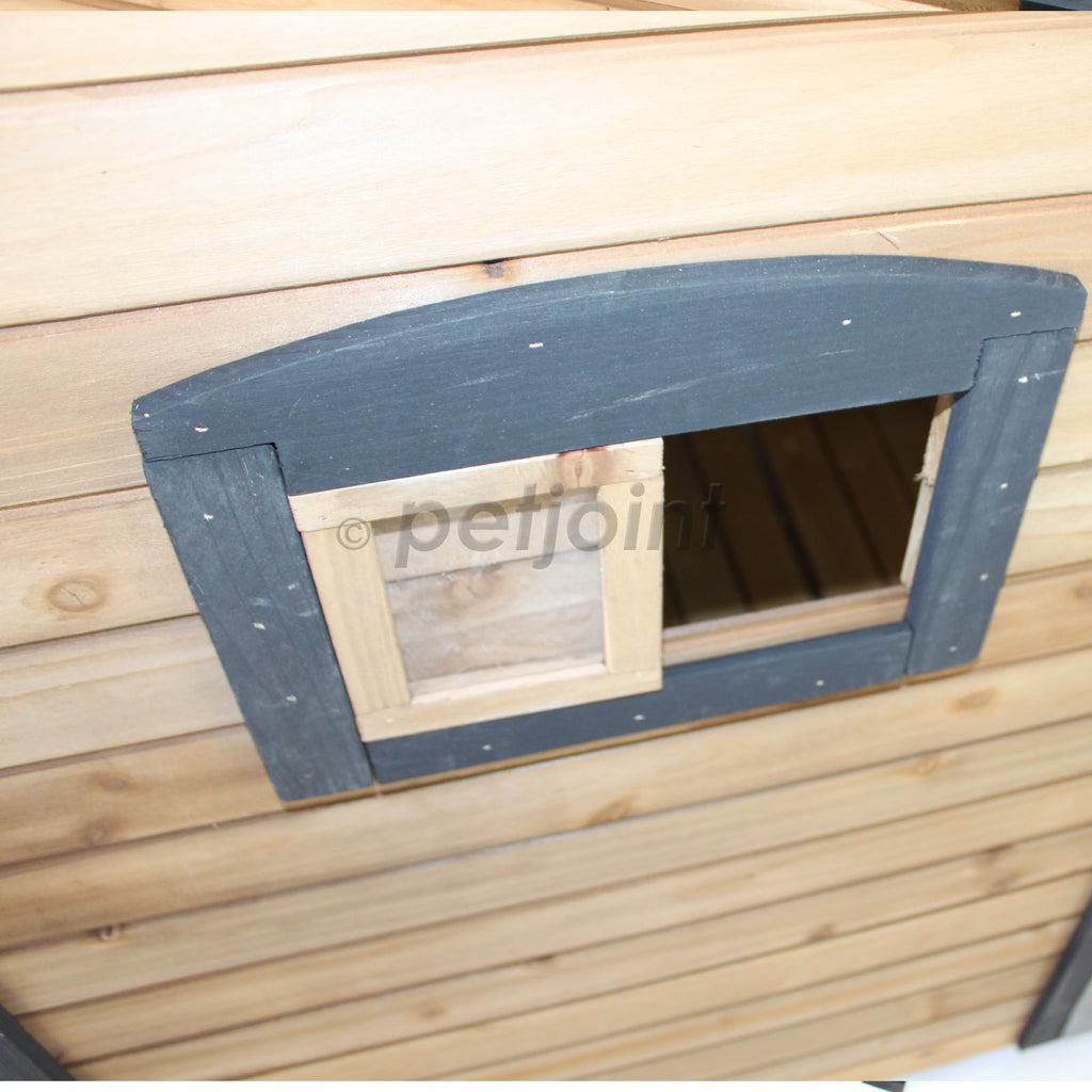 Flat Roof XXL Wooden Dog Kennel Large Greyhound German Shepherd House - PetJoint