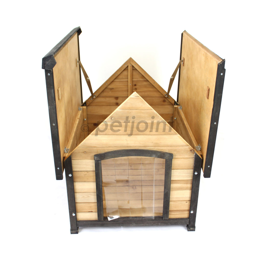 Dog Kennel House Large Timber Wood Pet Puppy Home Optional Accessories - PetJoint